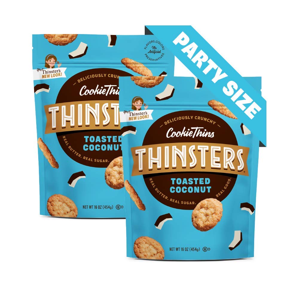 Thinsters Cookie Thins, Toasted Coconut, 16 oz (Pack of 2)
