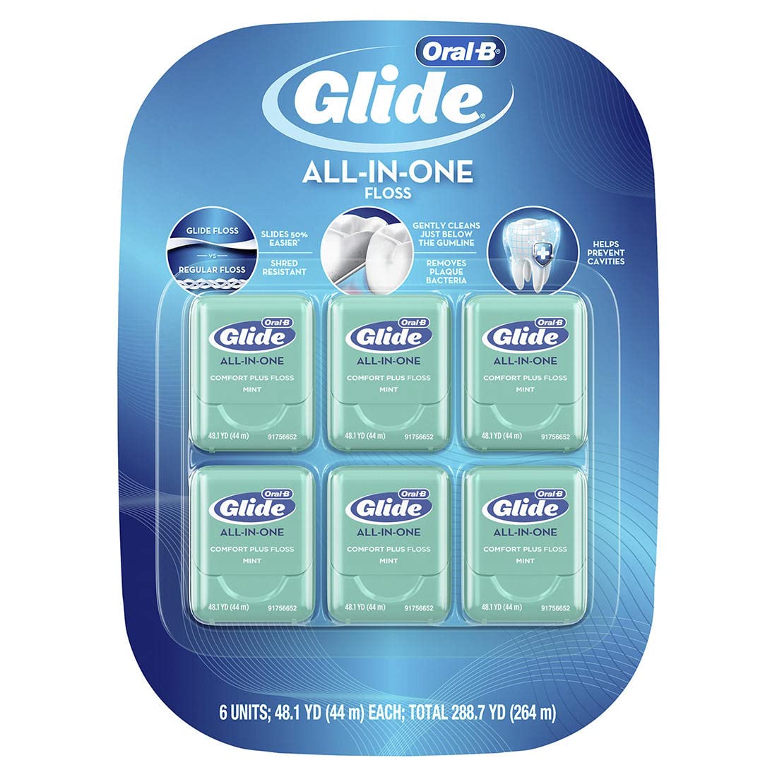 Oral-B Glide Pro-Health Comfort Plus Dental Floss, Mint (6 Count)
