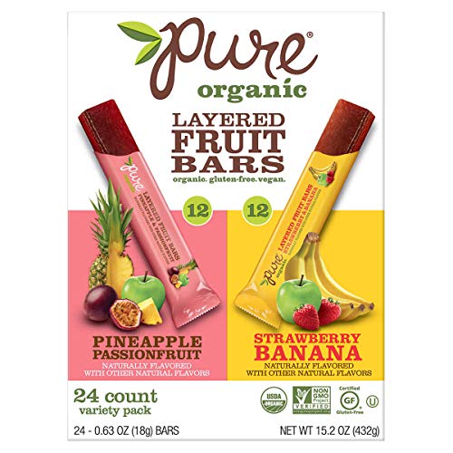 Pure Organic Layered Fruit Bars Variety Pack, 24 Count (0.63 oz)