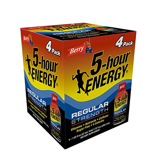 5-hour ENERGY Shot, Berry, Regular Strength (1.93 oz, 4 Pack)