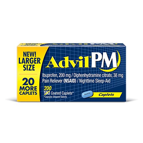 Advil PM Caplets, Pain Reliever & Nighttime Sleep Aid (200 Count)