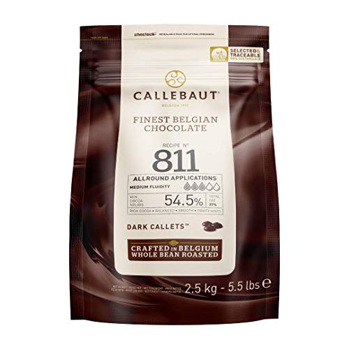 Callebaut Belgian Dark Couverture Chocolate Callets 54.5%, 5.5 lb
