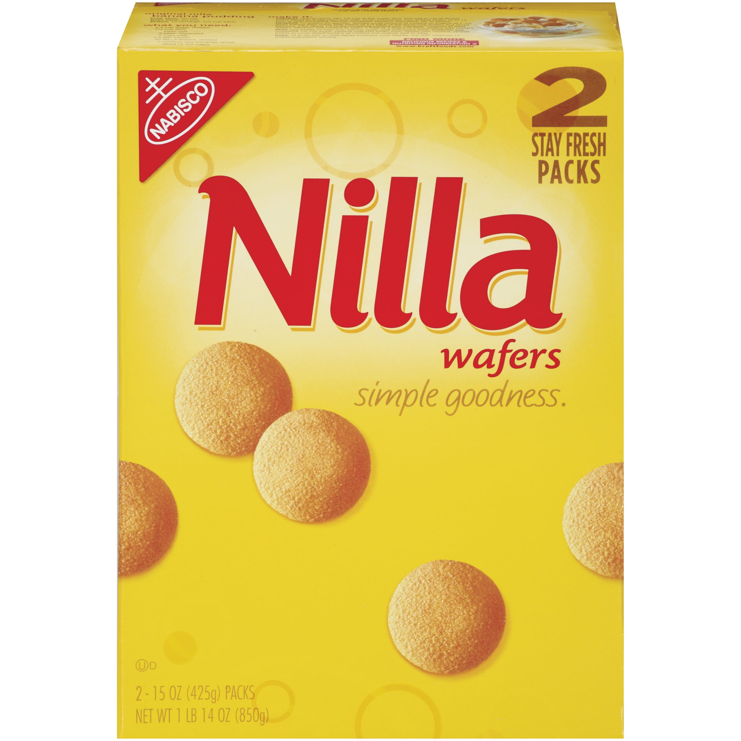 Nabisco NILLA Wafers Vanilla Cookies, 15 oz, 2-Pack