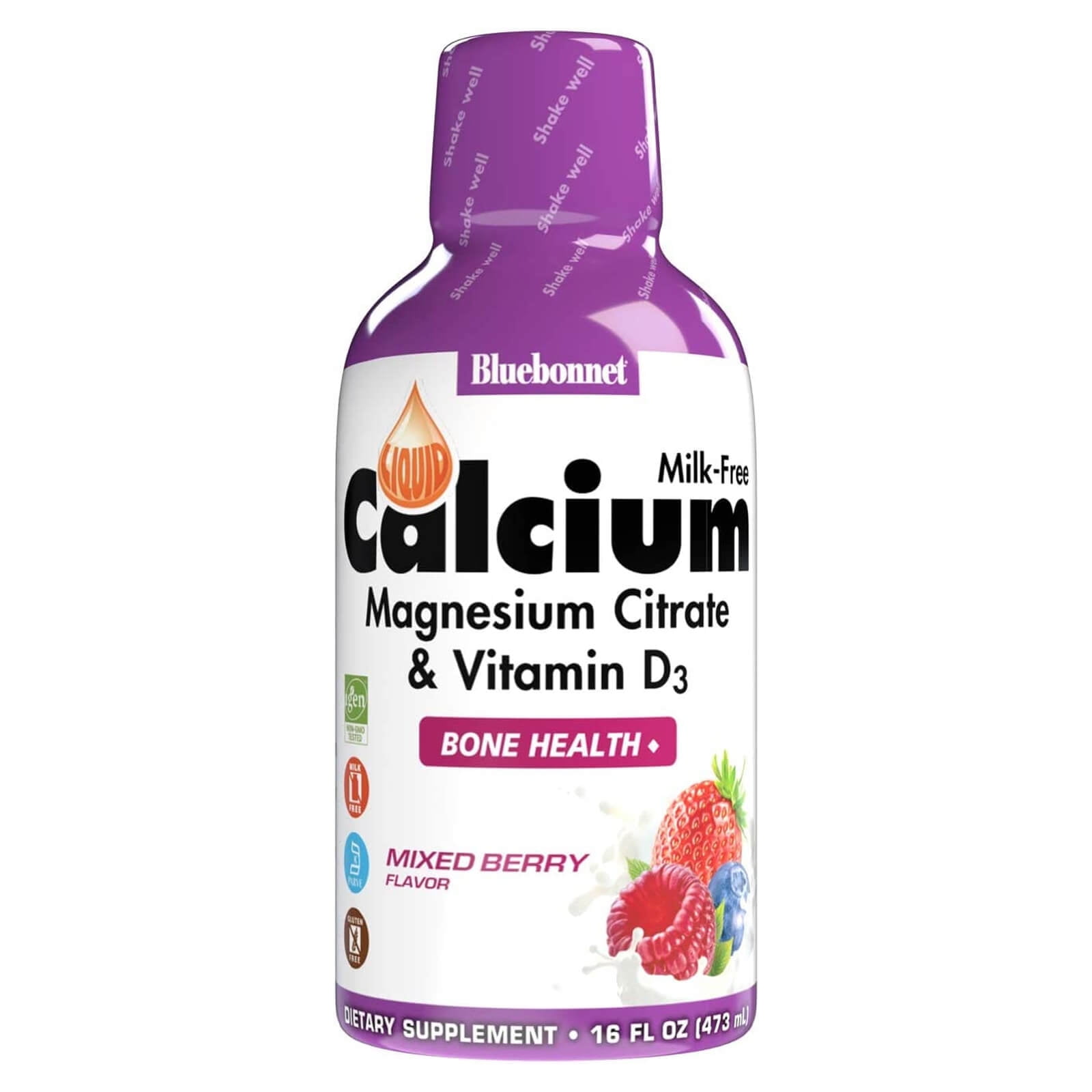 Bluebonnet Liquid Calcium Magnesium Citrate, Mixed Berry, 16 fl oz