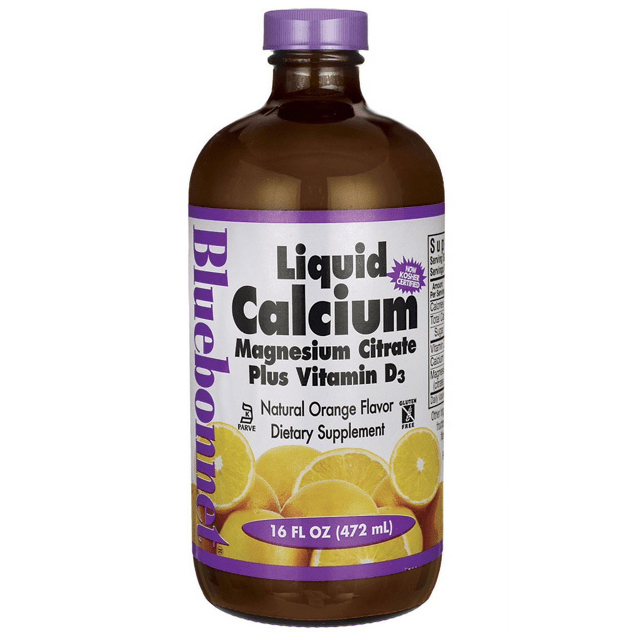 Bluebonnet Liquid Calcium Magnesium Citrate, Orange Flavor, 16 fl oz