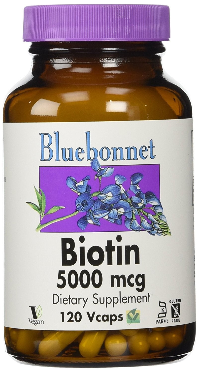 Bluebonnet Nutrition Biotin 5000 mcg Vegetarian Capsules, 120 Count