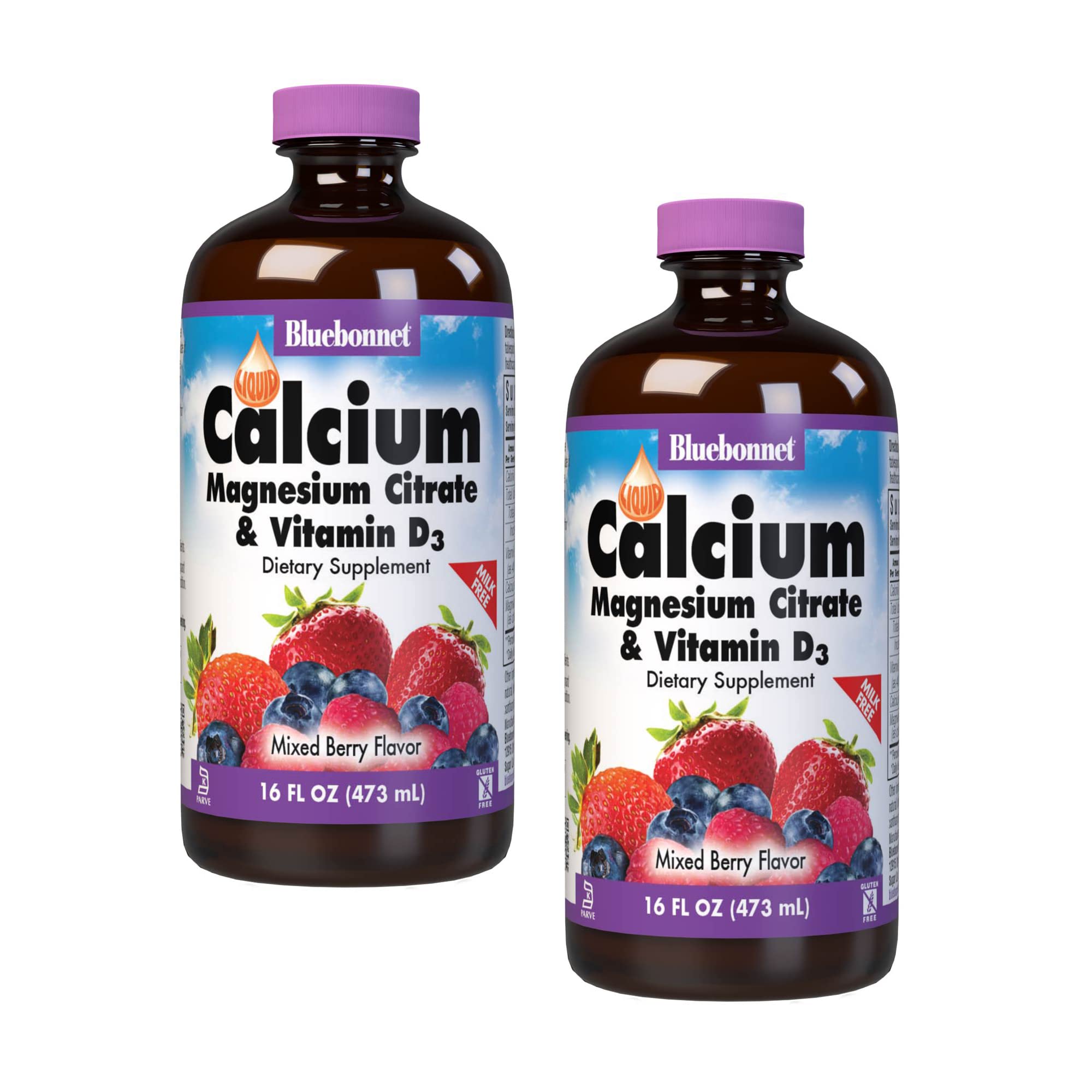 LQD Calcium Magnesium Citrate Liquid Supplement, Mixed Berry