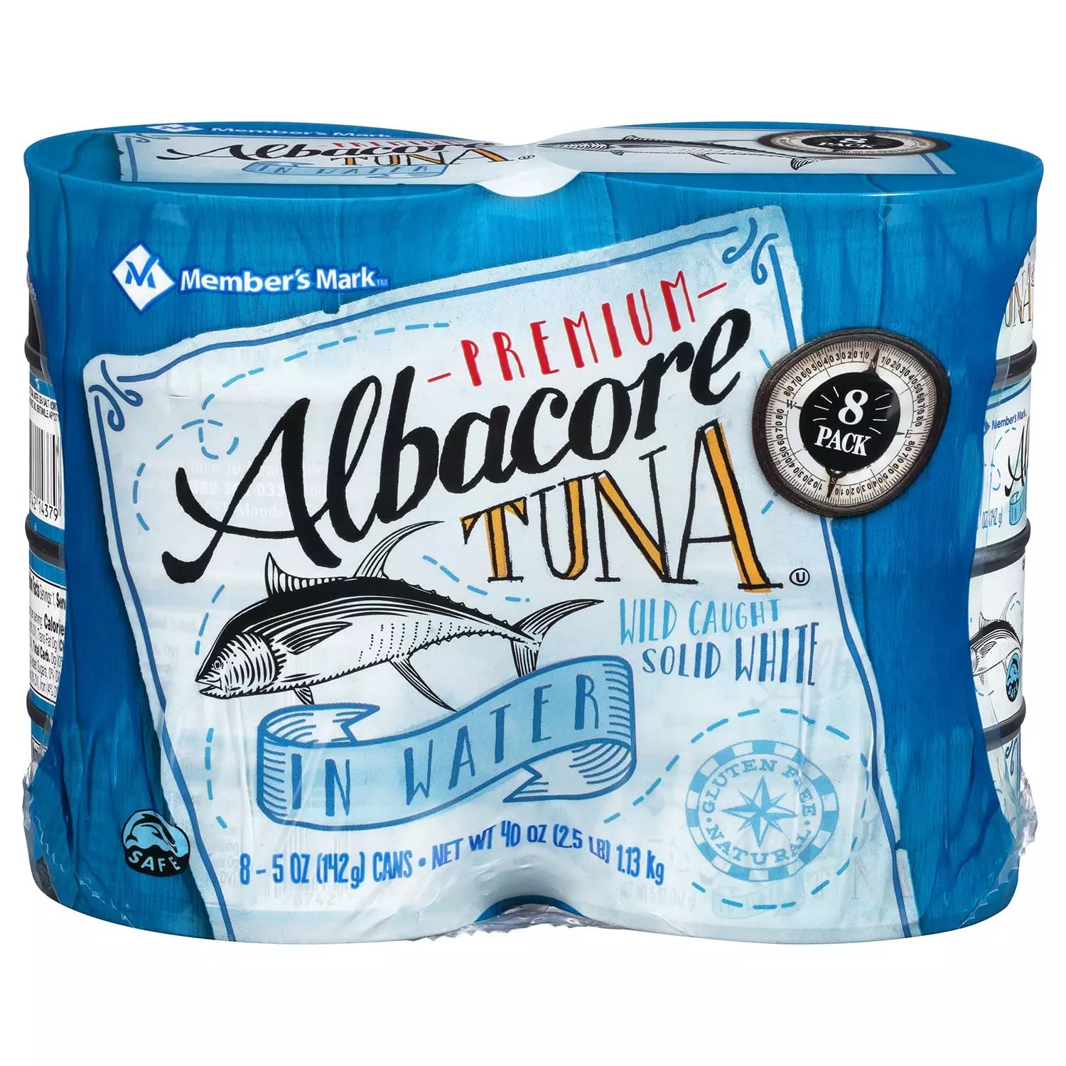 Member's Mark Solid White Albacore Tuna in Water, 5 oz (Pack of 8)
