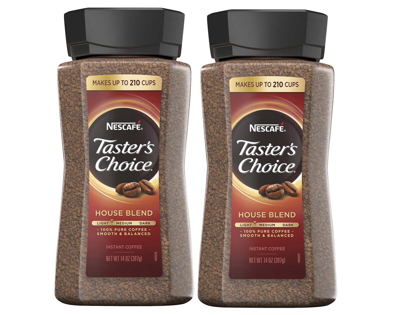 NESCAFÉ Taster's Choice House Blend Instant Coffee, 14 oz (2-Pack)