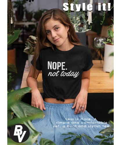 MISS POPULAR Women's Junior's Cute Funny Short Sleeve T-Shirt Nope Not Today - Picture 51 of 60