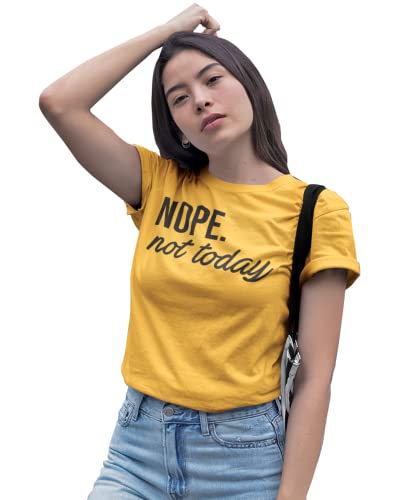 MISS POPULAR Women's Junior's Cute Funny Short Sleeve T-Shirt Nope Not Today - Picture 30 of 60