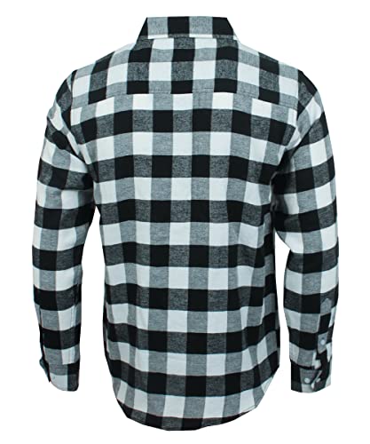 BROOKLYN VERTICAL Unisex Flannel Plaid Button Down Long Sleeve Shirt with Fro... - Picture 37 of 41