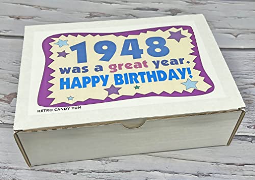 RETRO CANDY YUM ~ 1948 75th Birthday Gift Box Nostalgic Candy Mix from Childh...