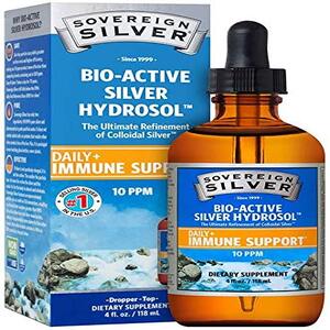 Sovereign Silver Bio-Active Silver Hydrosol Immune Support 10 ppm, 4 oz Dropper Plus 2 oz First Aid Gel