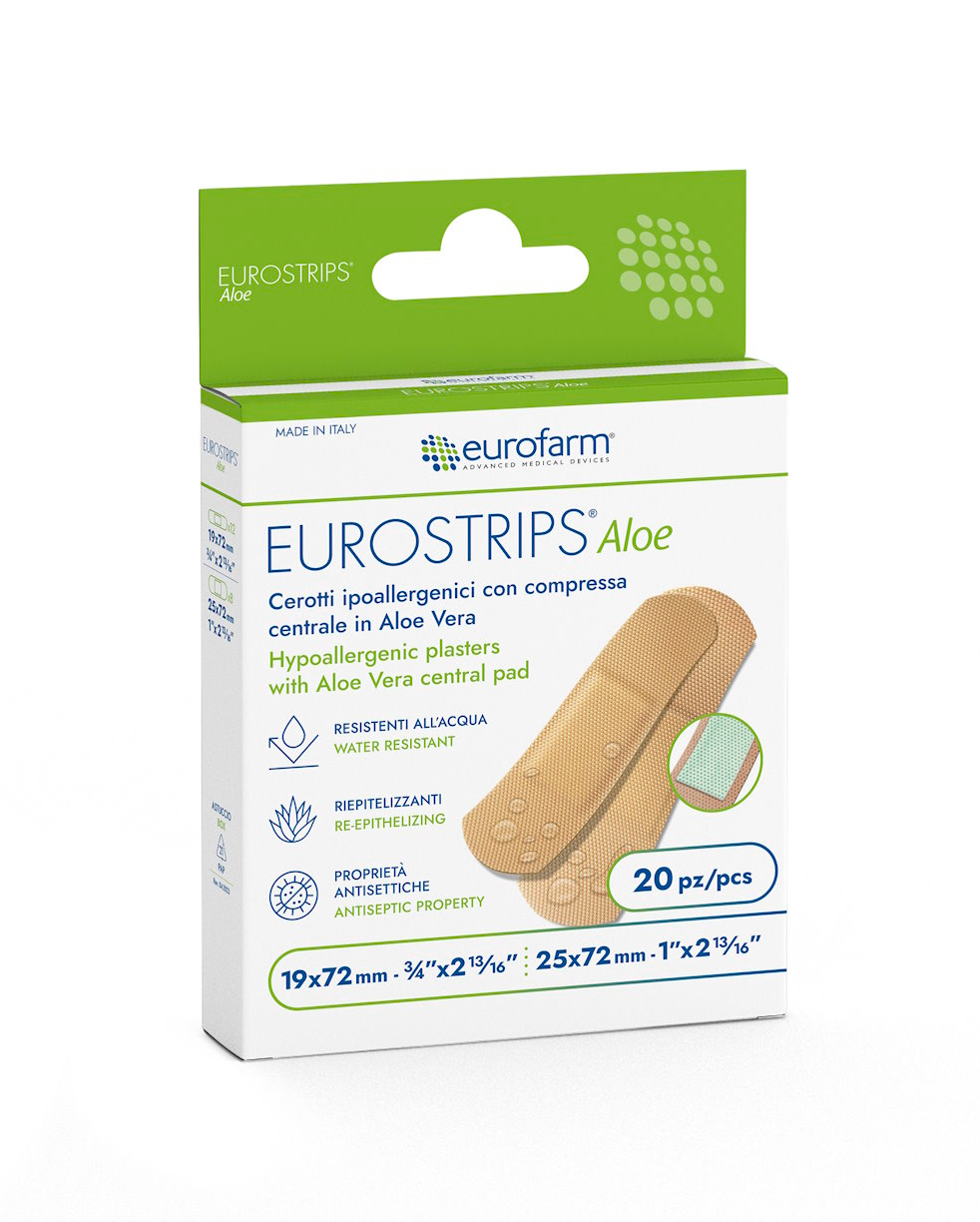 Eurostrips Aloe Adhesive Bandages, Medium & Large (20 Count)