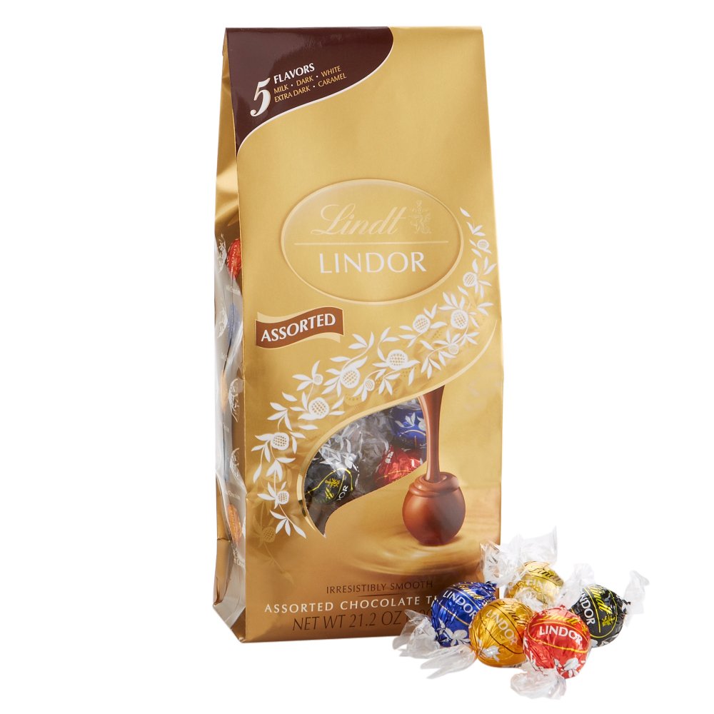 Lindt LINDOR Assorted Chocolate Truffles, Kosher, 21.2 oz Bag