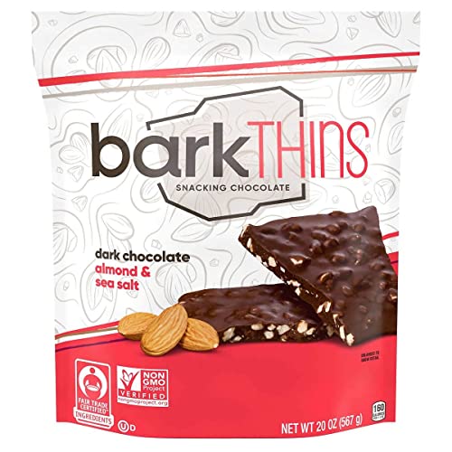 barkTHINS Dark Chocolate Almond Snacking Chocolate, 20 oz