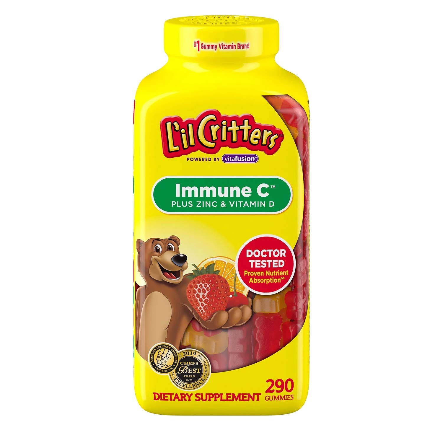 L'il Critters Kids' Immune C Plus Zinc & Vitamin D Gummies, 290 Count