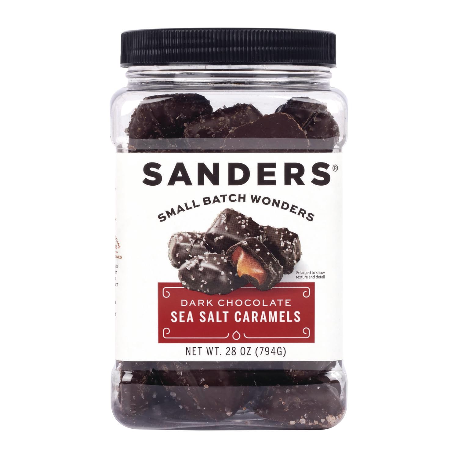 Sanders Dark Chocolate Sea Salt Caramels, 28 oz Gift Tub
