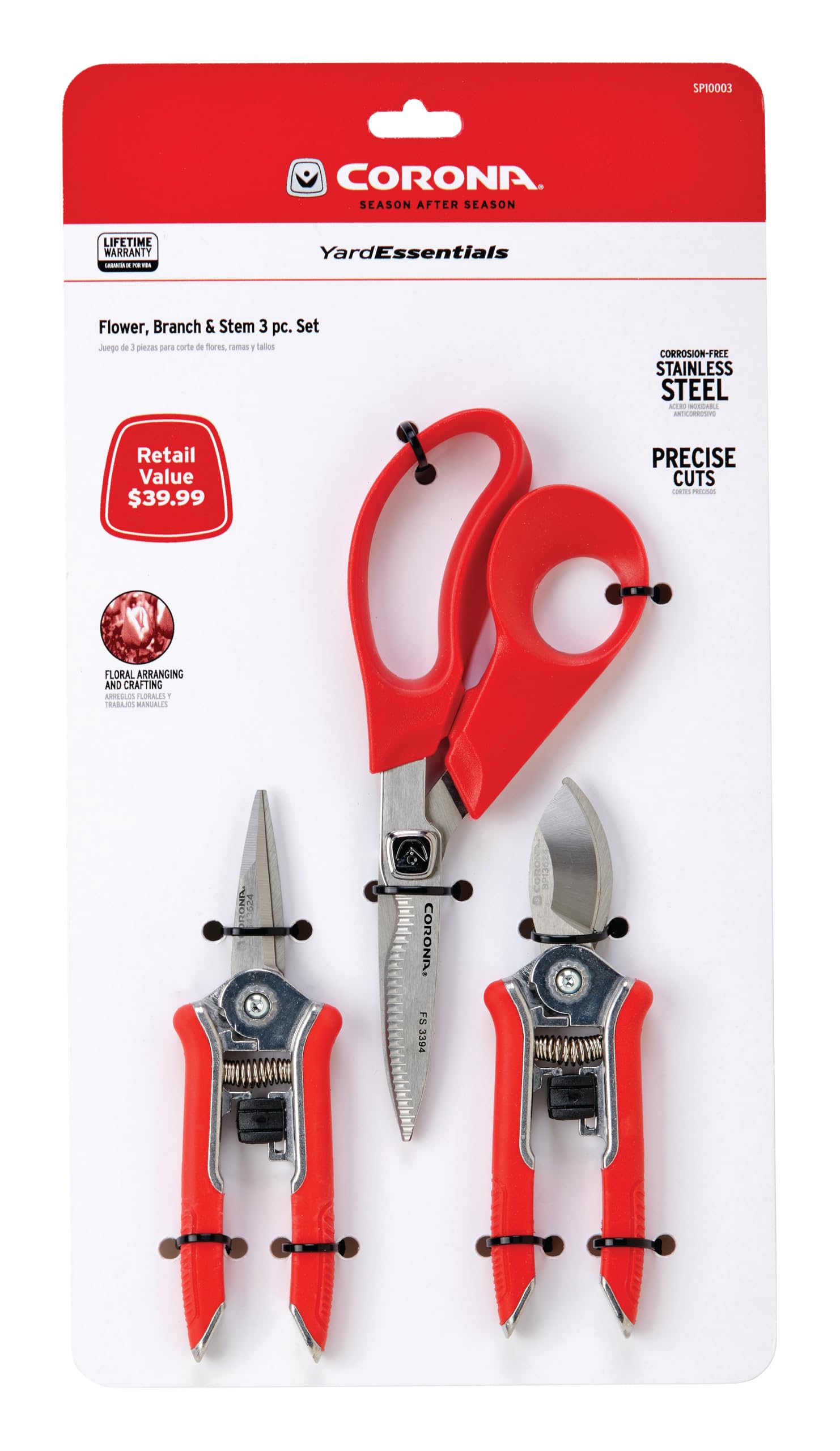 冬の断捨離！BOXROW sparling club セットアップ Corona SP10003 Flower Branch Stem 3-Piece Pruner Scissors Snip Set
