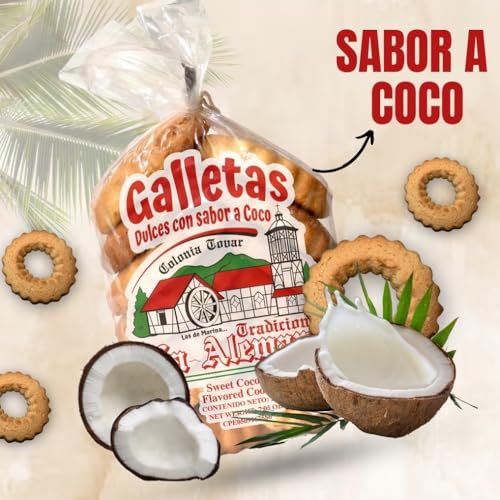 Tradiciones La Alemana Coconut Cookies from Colonia Tovar, Venezuela, 7.05 oz