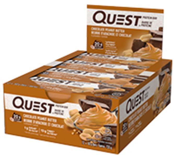 Quest Nutrition Chocolate Peanut Butter Protein Bars, 20g Protein, 12 Count