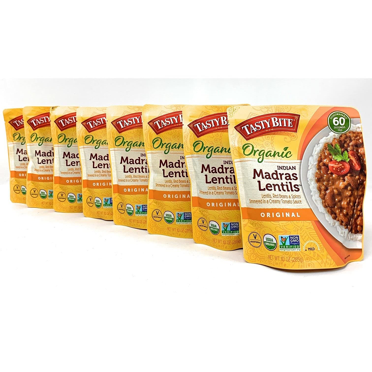 Tasty Bite Organic Madras Lentils, 10 oz (Pack of 8)