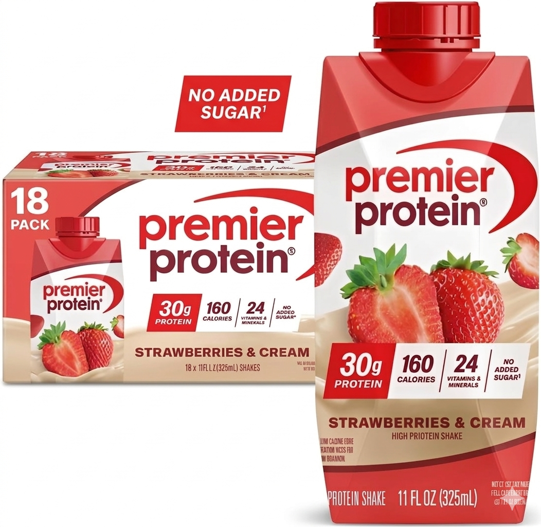 Premier Protein Strawberry Protein Shake, 11 fl oz (18-Pack)