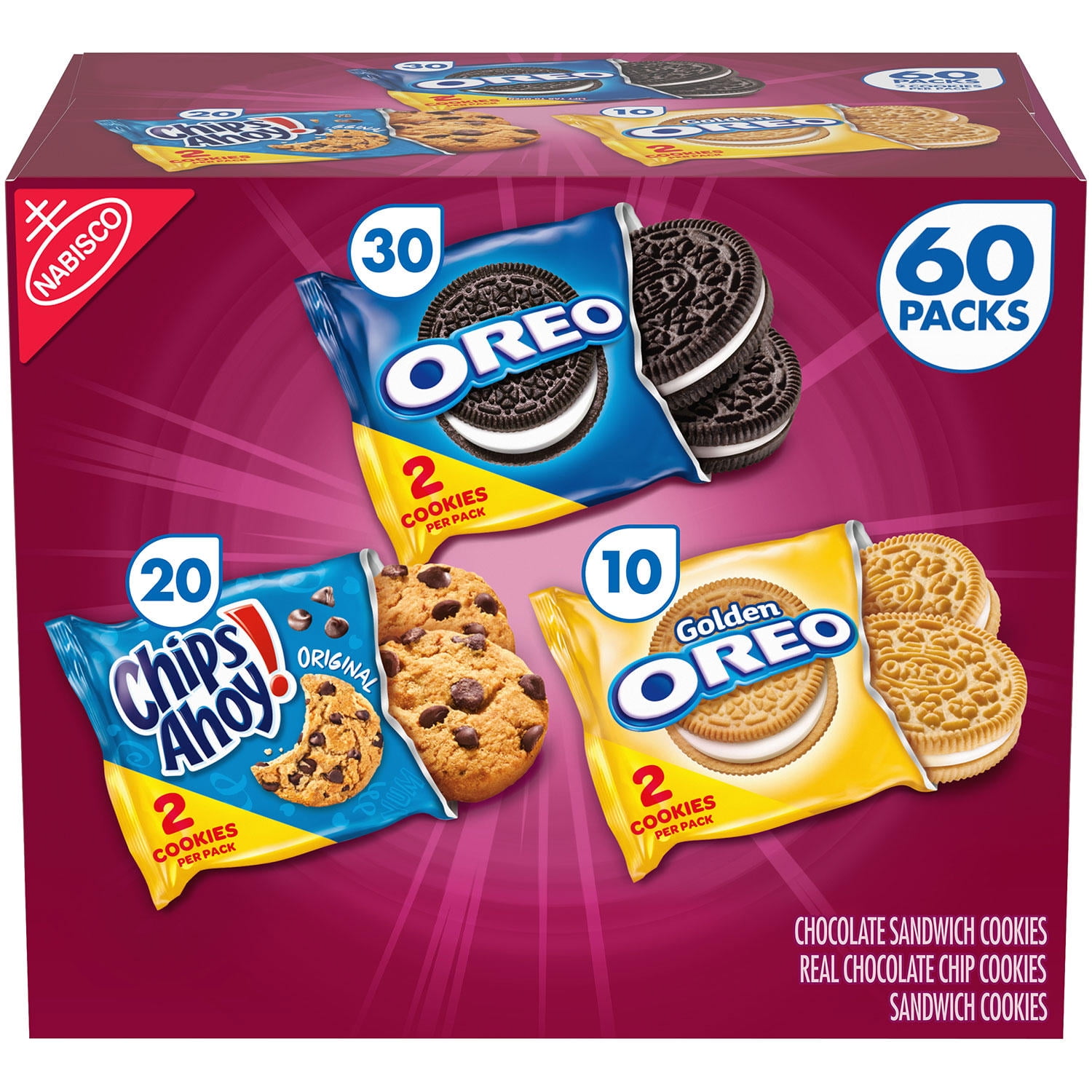 Nabisco Sweet Treats Cookie Variety Pack, OREO & CHIPS AHOY! (60-Count)