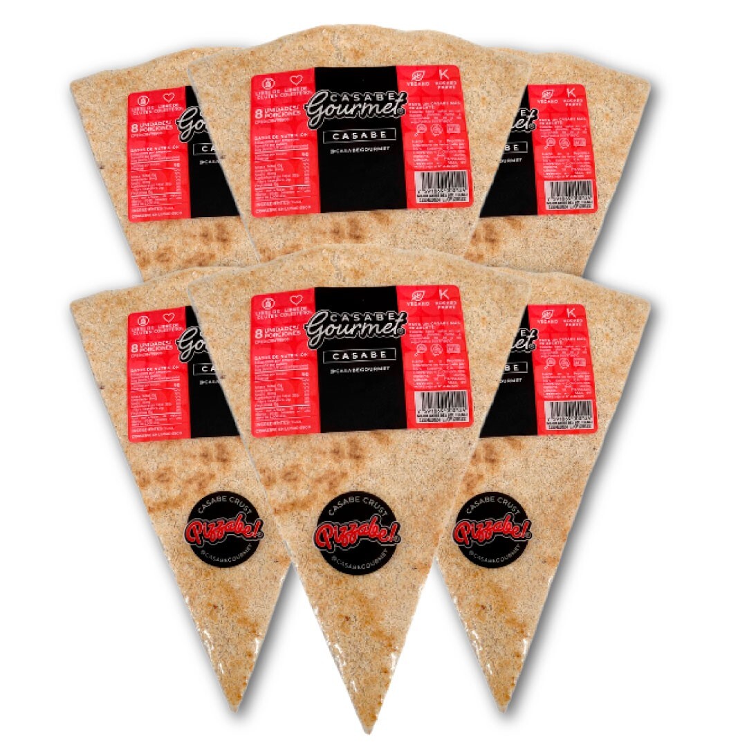 Casabe Gourmet Venezuelan Cassava Bread Pizzabe, 220 g (6-Pack)
