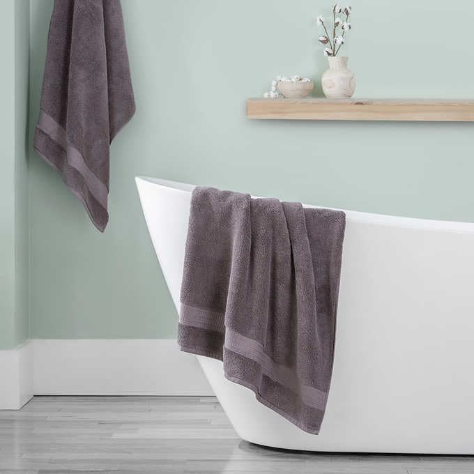 Purely Indulgent 100% Cotton Bath Towel Set, 30 x 58 in