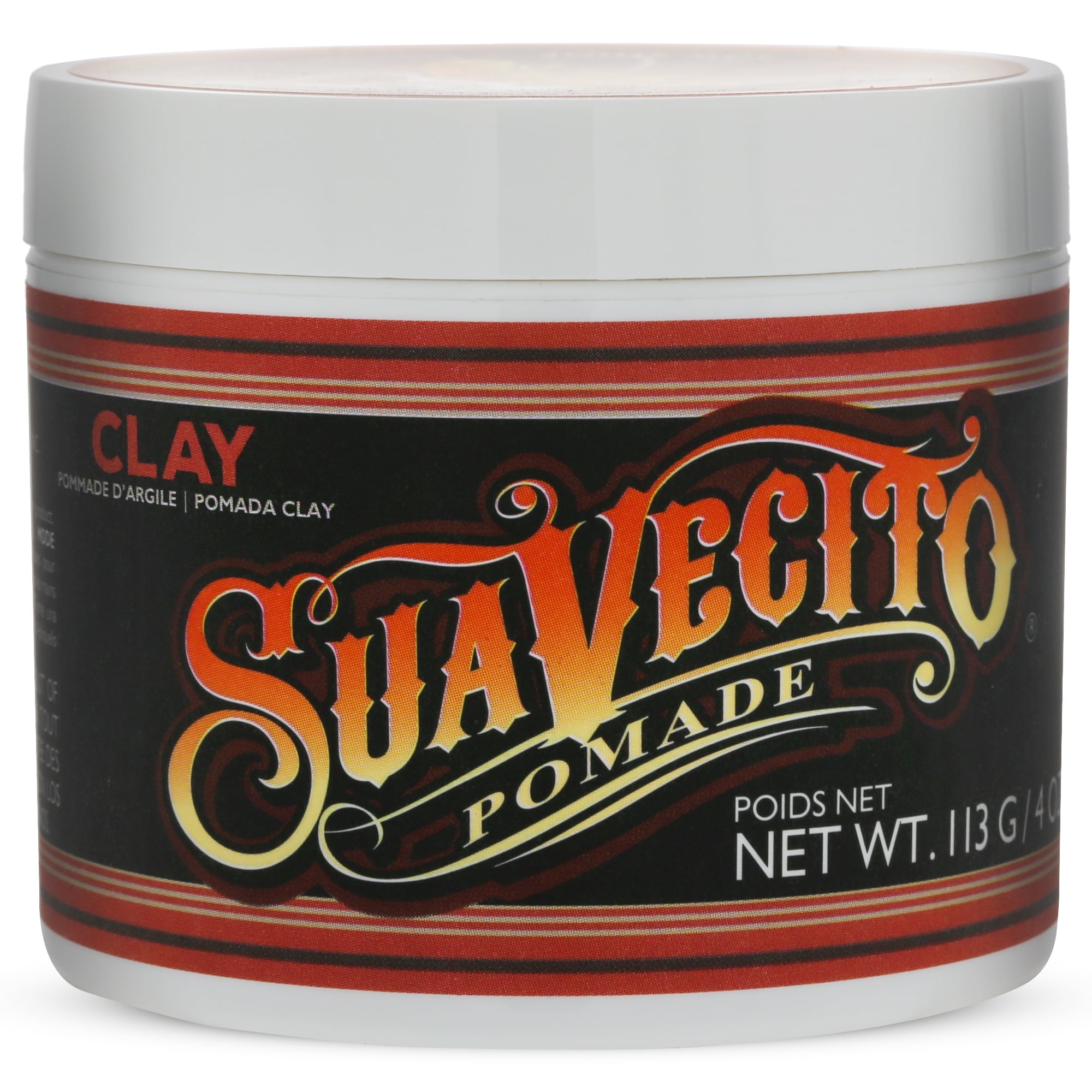Suavecito Firme Clay Pomade for Men, All Hair Types, 4 oz