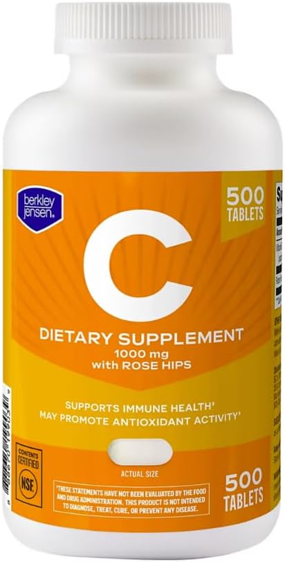 Berkley Jensen Vitamin C 1000mg with Rose Hips, 500 Tablets