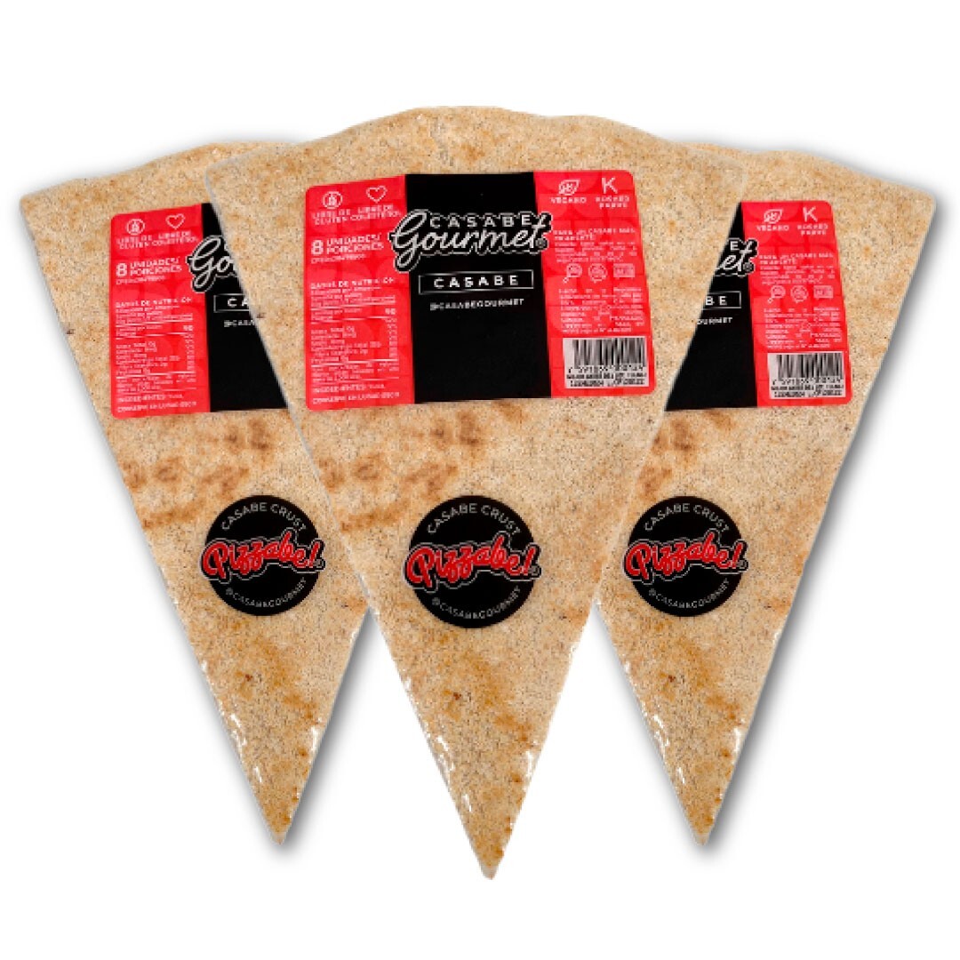 Casabe Gourmet Venezuelan Cassava Bread Pizzabe, 220 g (3-Pack)
