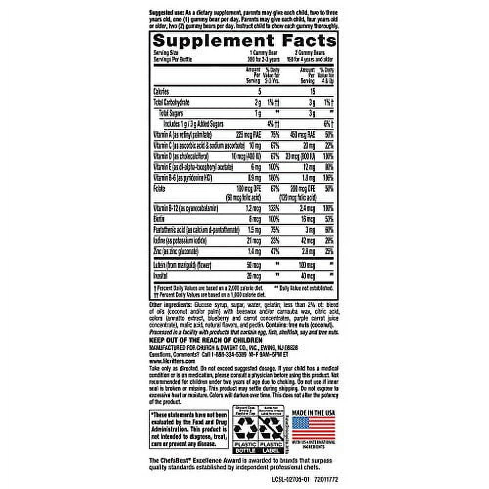 L'il Critters Gummy Vites Kids Multivitamin Gummy Bears, 275 ct