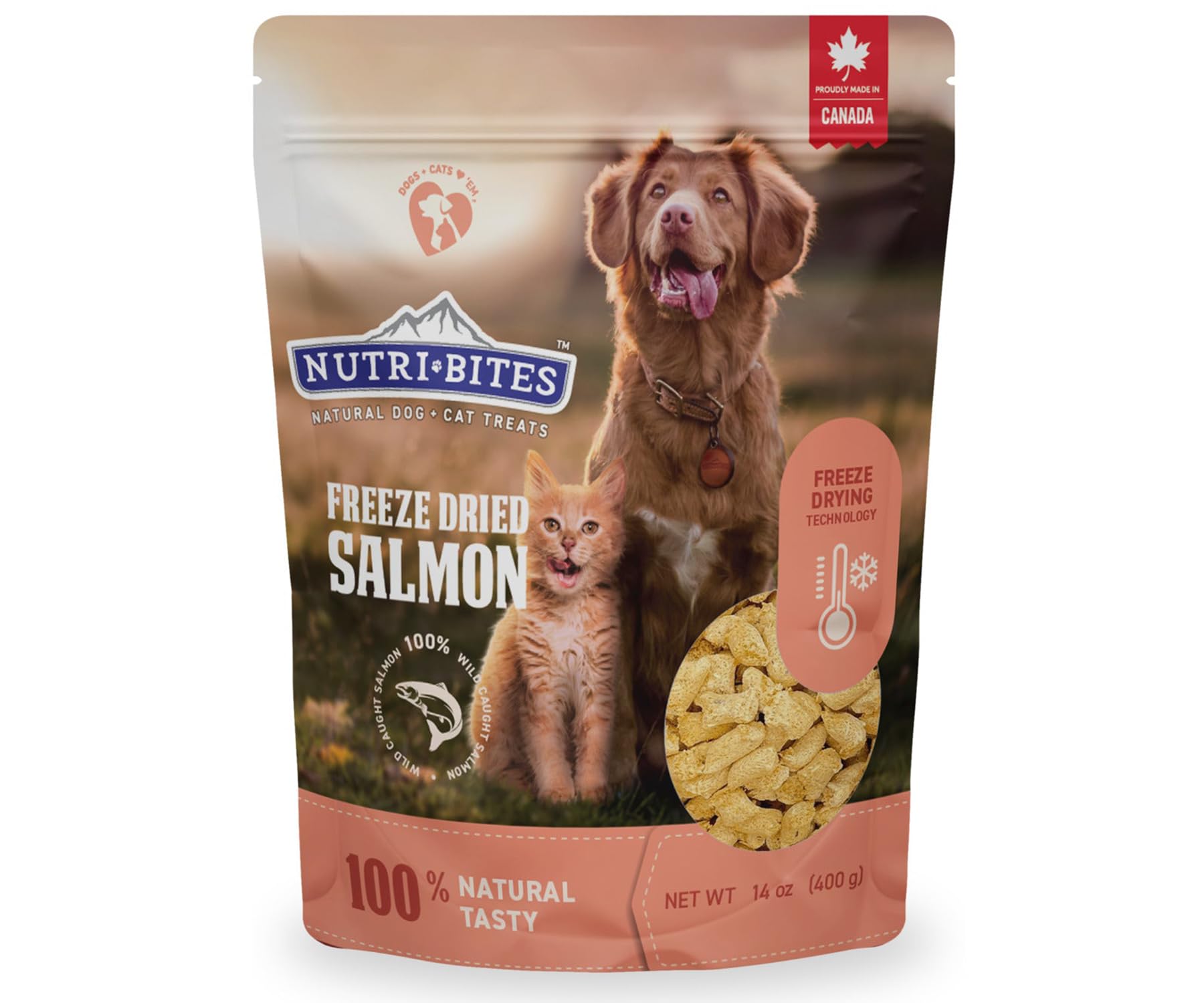Nutri Bites Freeze-Dried Salmon Dog & Cat Treats, 14 oz