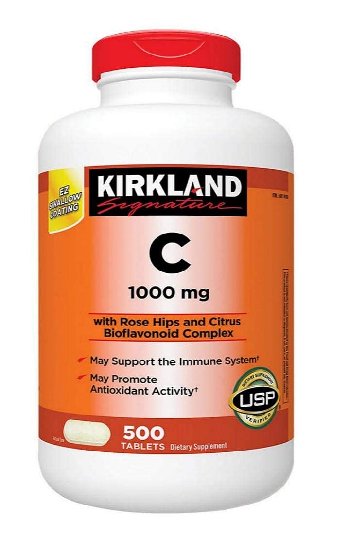 Kirkland Signature Vitamin C 1000 mg, 500 Tablets (2-Pack)