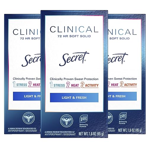Secret Clinical Strength Soft Solid Antiperspirant Deodorant for Women, Light & Fresh