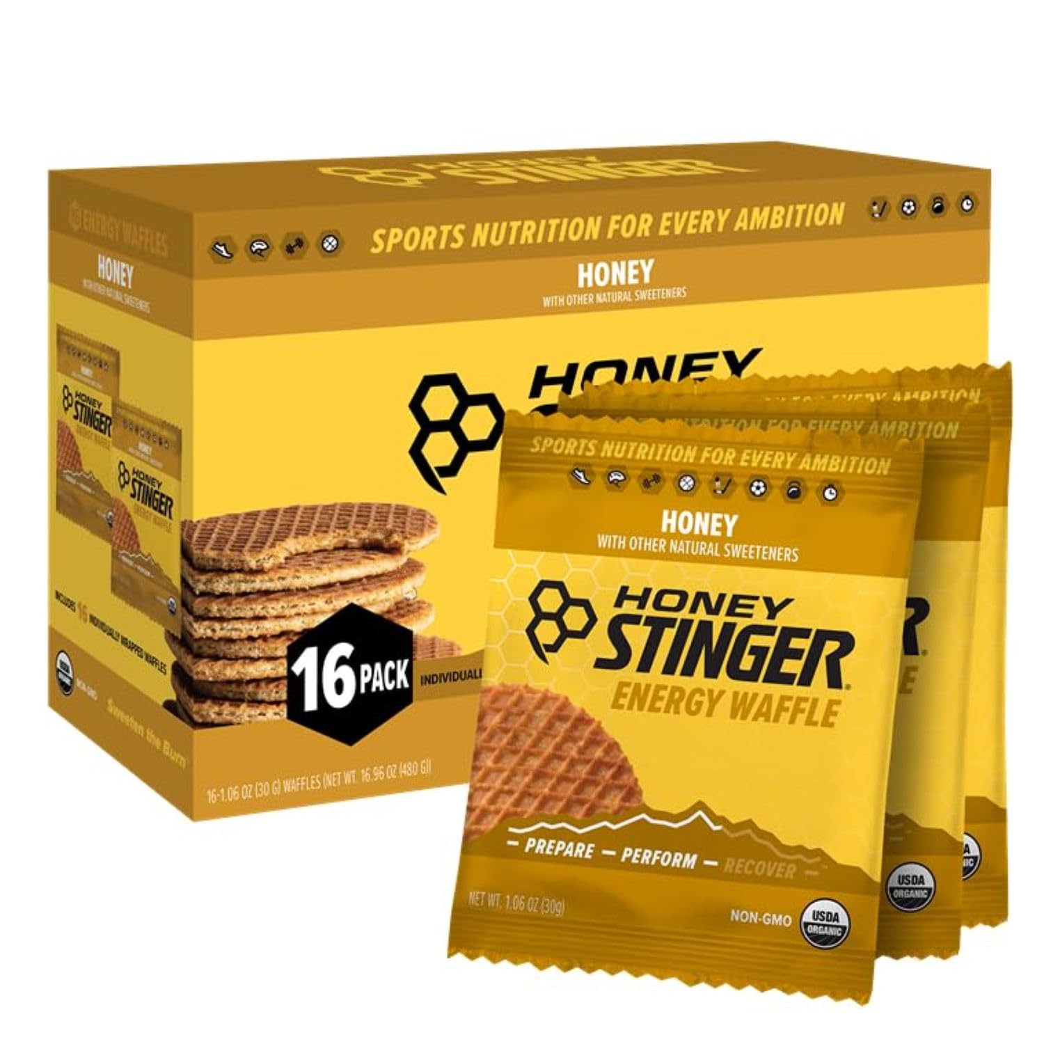 Honey Stinger Organic Honey Waffle Energy Stroopwafel (Box of 16)