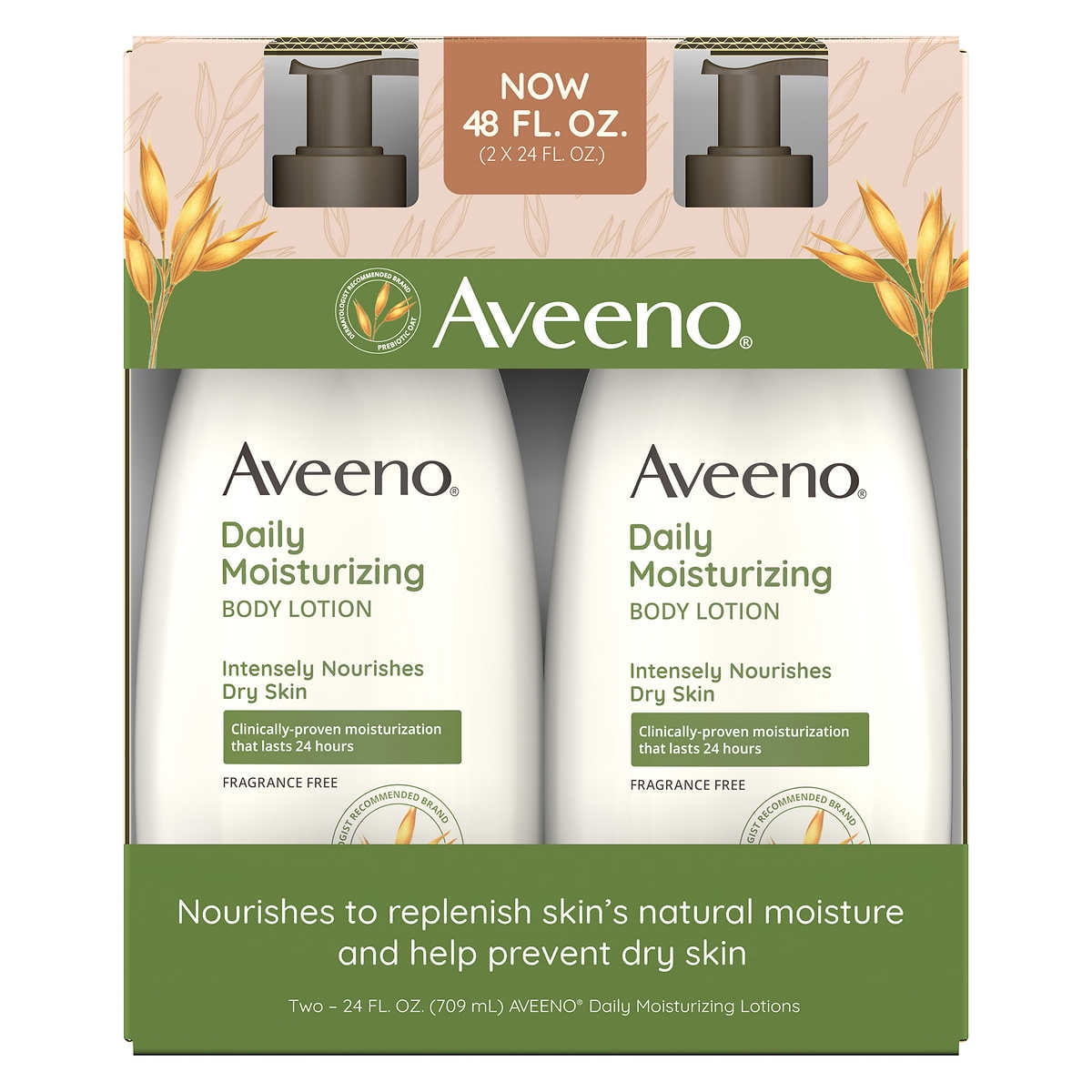 Aveeno Daily Moisturizing Lotion, 24 fl oz (Pack of 2)
