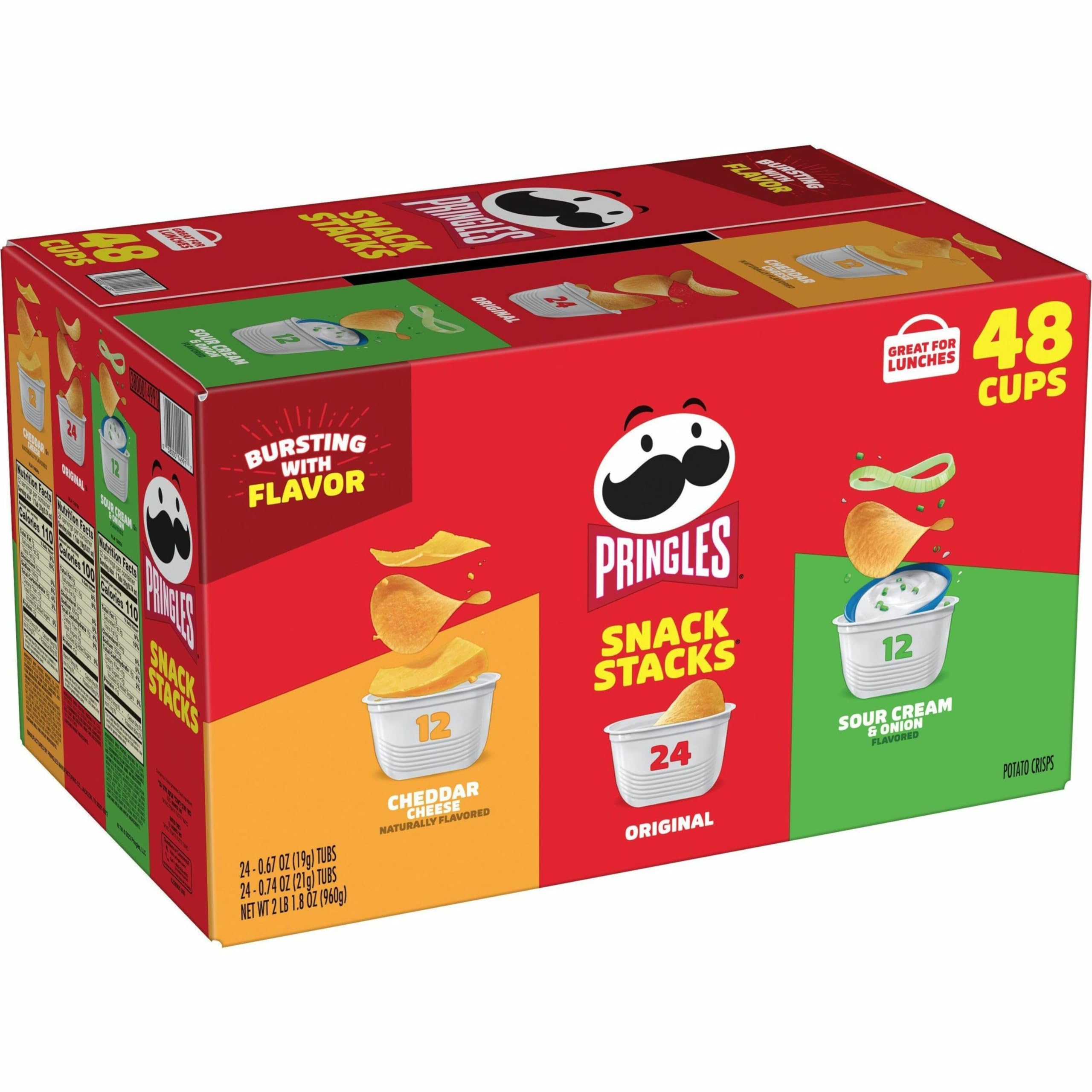 Pringles Potato Crisps Variety Pack, 0.74 oz (48-Count Carton)