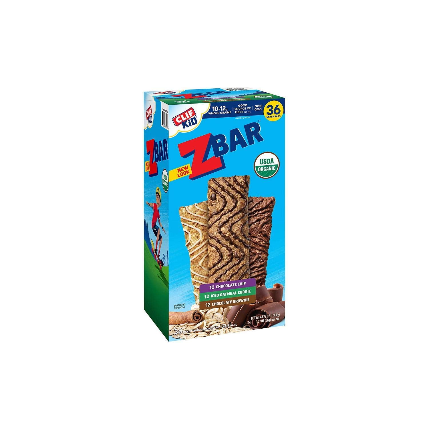 CLIF Kid Organic ZBar Whole Grain Energy Snack, Variety Pack (1.27 oz, 36 Count)