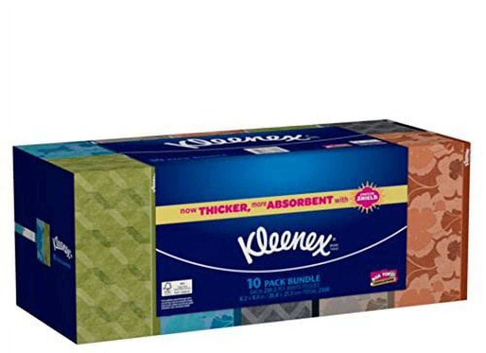 Kleenex 2-Ply White Facial Tissue, 10-Count Pack