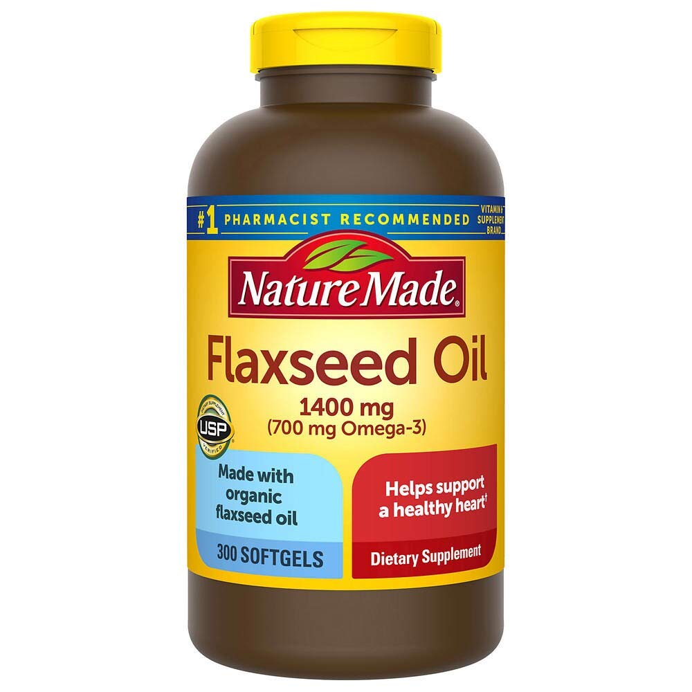 Nature Made Organic Flaxseed Oil 1400 mg Softgels (300 Count)