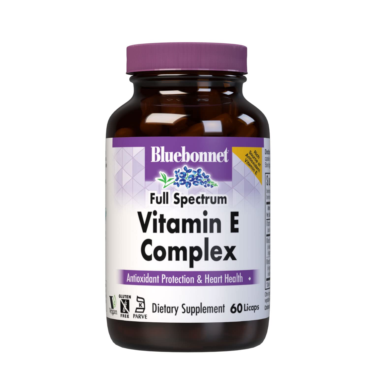 Bluebonnet Full Spectrum Natural Vitamin E Complex Softgels, 60 Count