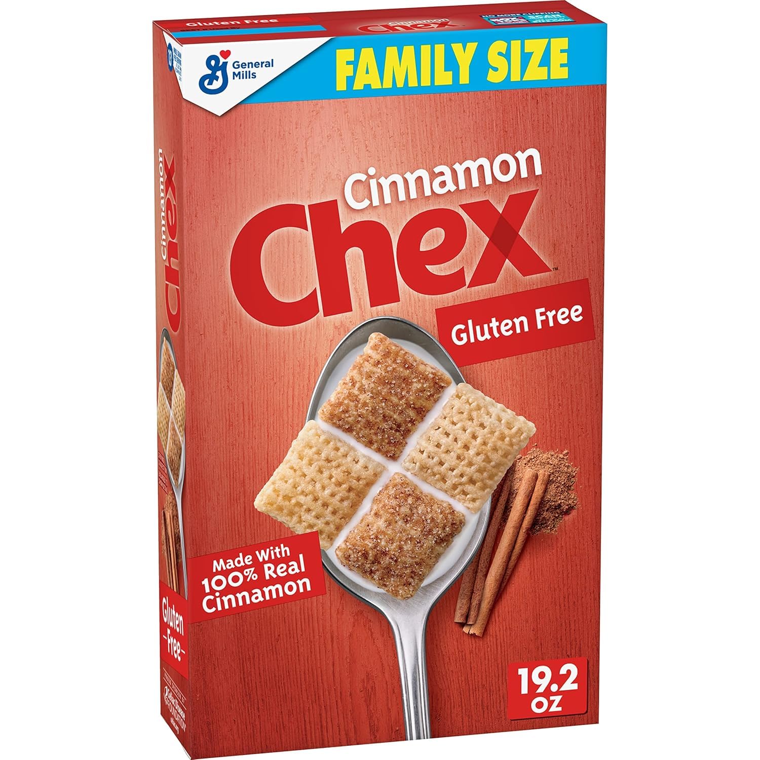 Chex Cinnamon Breakfast Cereal, Gluten-Free, 19.2 oz (Pack of 5)