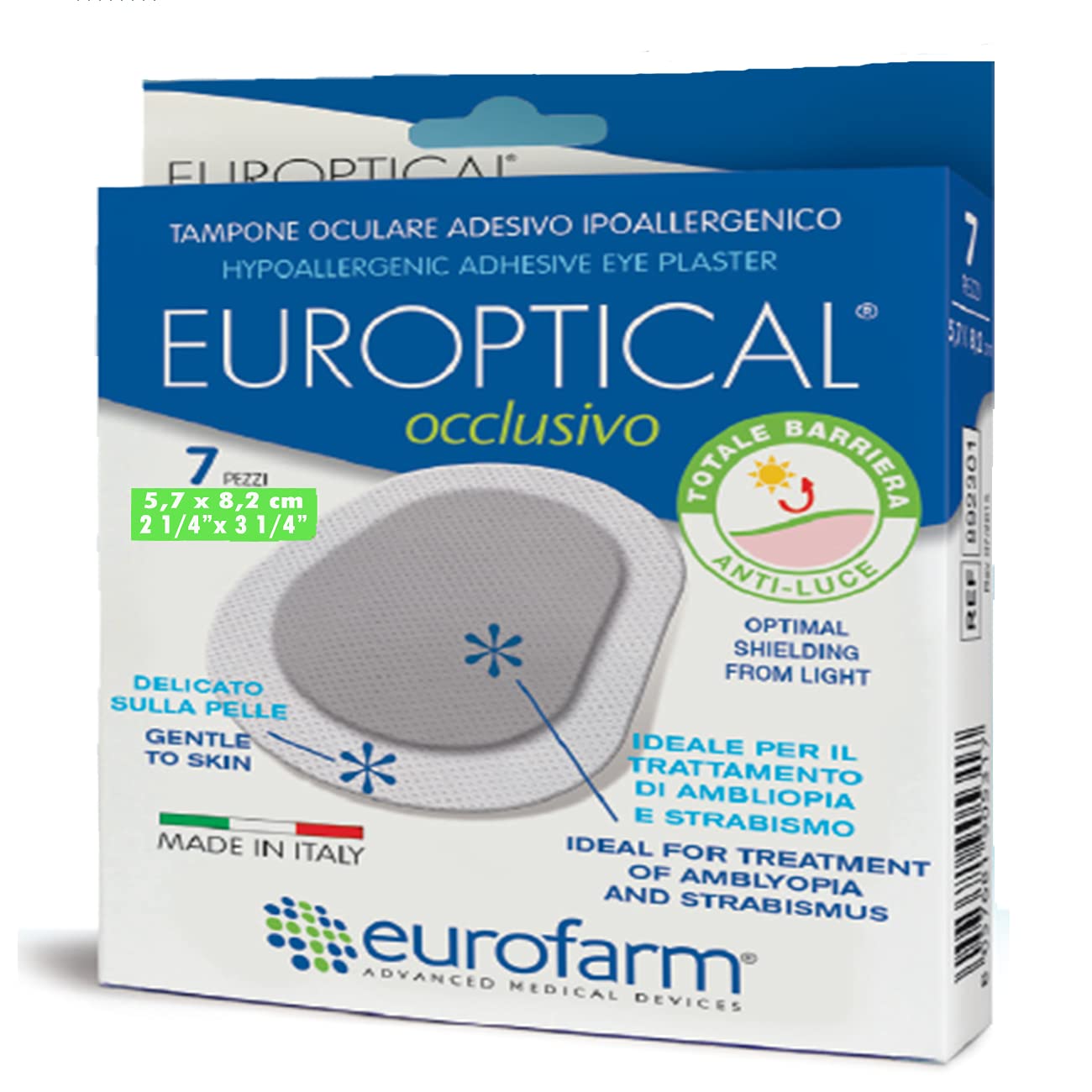 Europtical Occlusivo Sterile Non-Woven Eye Patch, 2 1/4 x 3 1/4 in (7 Count)