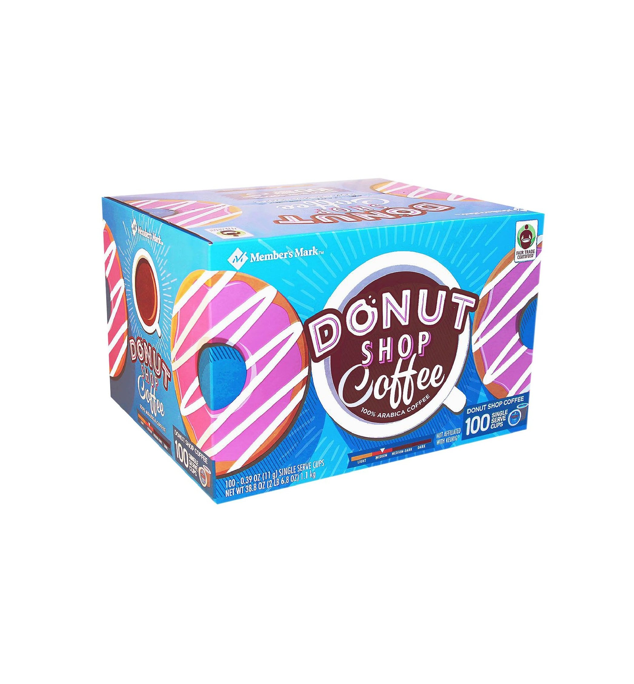 Member's Mark Donut Shop Coffee Single-Serve Cups, 100 ct