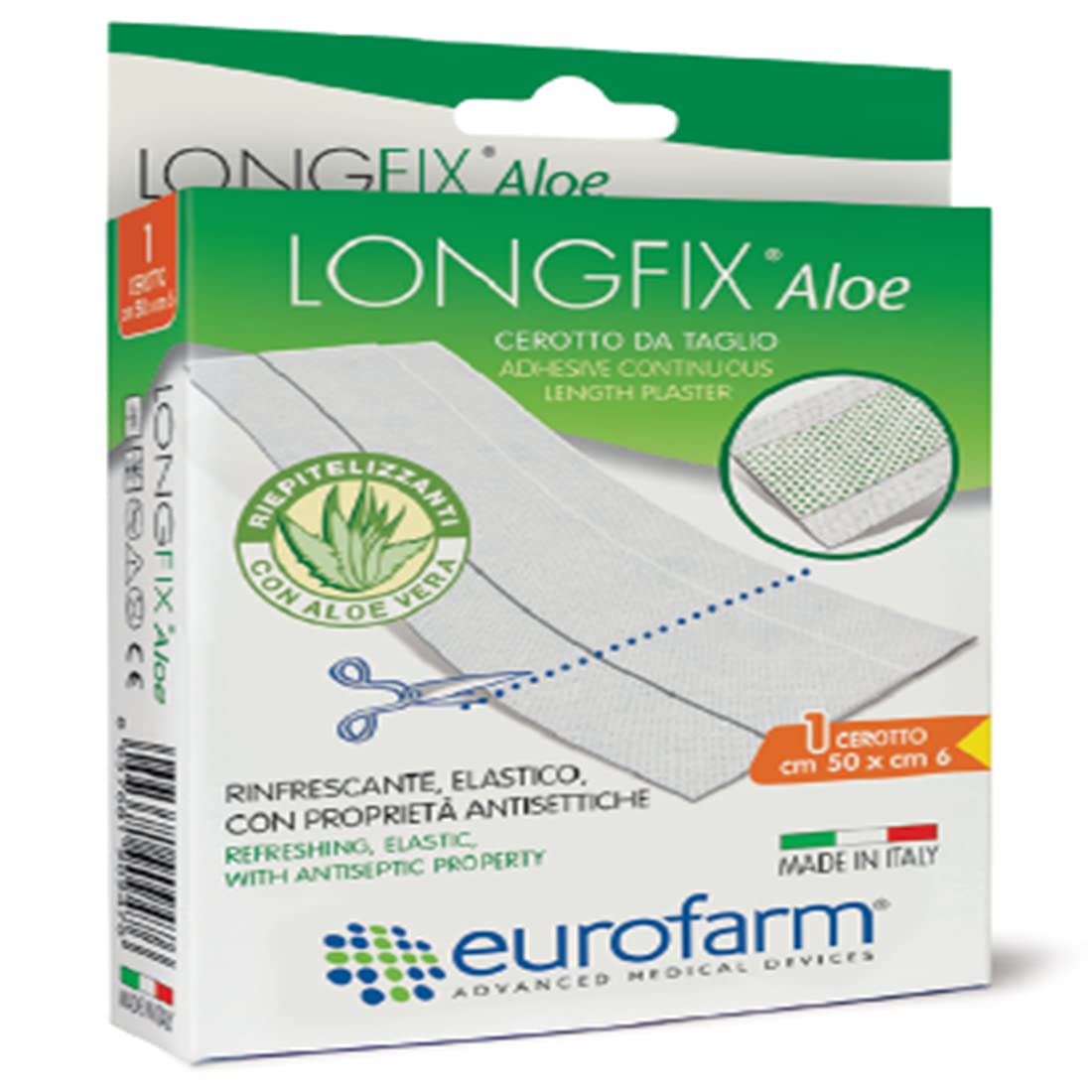 Longfix Aloe Extended-Length Adhesive Bandage Roll, 20 x 3 in