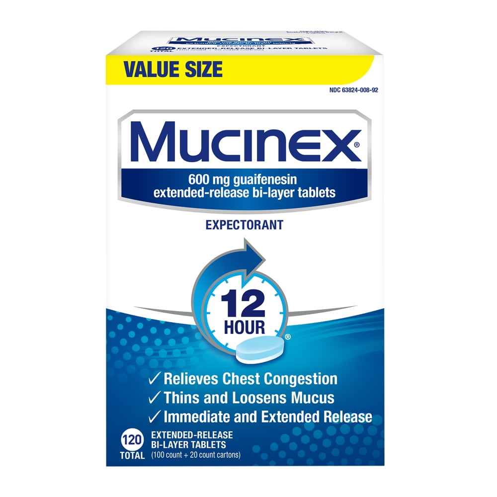 Mucinex 12-Hour Extended-Release Expectorant Tablets, 120 ct